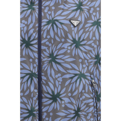 Prada Blue Recycled Polyamide Shell Jacket