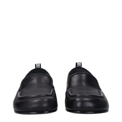 Premiata Black Leather Slip-On Loafers