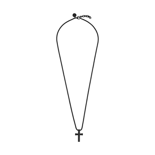 RADIANT JEWELS JEWELRY Mod. RH000322 black necklace with cross pendant