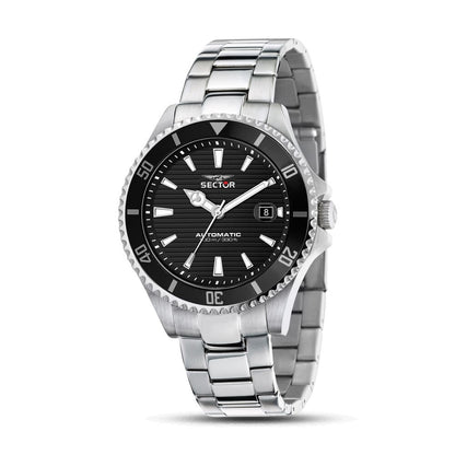 SECTOR MOD. R3223161006 wristwatch for gents, silver case, 43 mm, mechanic automatic movement, sleek design.