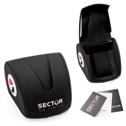 SECTOR MOD. R3223161006 watch packaging with warranty cards, featuring Sector No Limits branding.