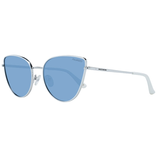 SKECHERS MOD. SE6158 5921V sunglasses for ladies with blue lenses and sleek silver frame.