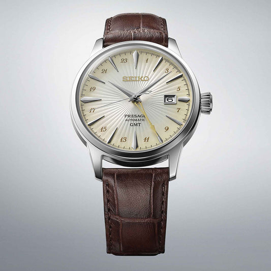 SEIKO PRESAGE Mod. COCKTAIL AUTOMATIC - LEATHER, CREAM-1