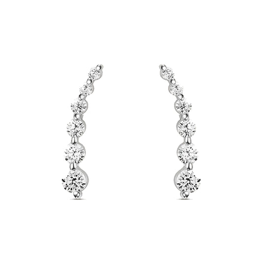 STROILI Mod. 1412223 elegant silver earrings with round gemstones