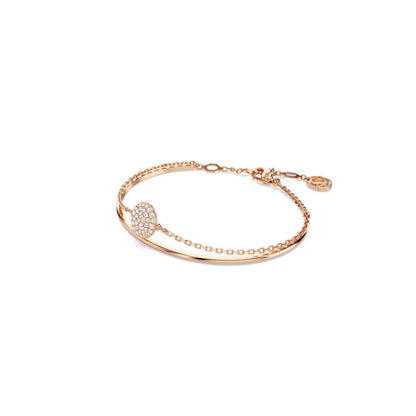 Elegant SWAROVSKI Mod. 5683452 bangle bracelet from Meteora and Sublima collections featuring a domed design and chain detail.