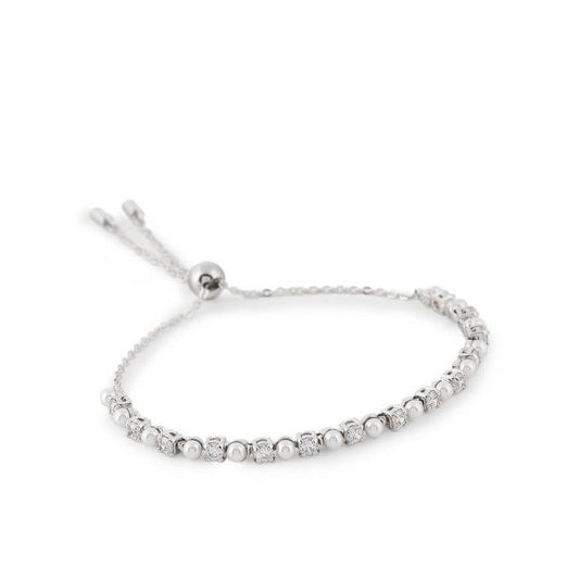 SWAROVSKI Mod. 5689633 Matrix Tennis bracelet with Swarovski Crystal Pearls and Zirconia on delicate chain