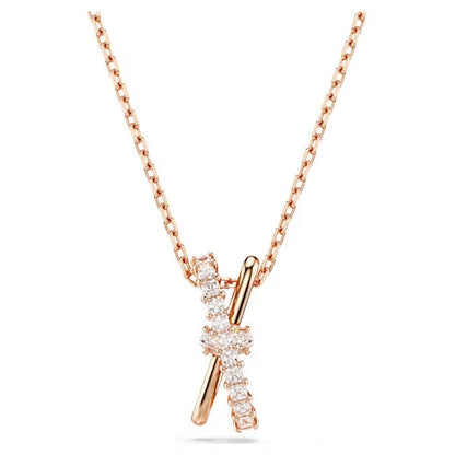 SWAROVSKI Mod. 5689788 Hyperbola Pendant Necklace, Rose Gold-tone with Zirconia, elegant design
