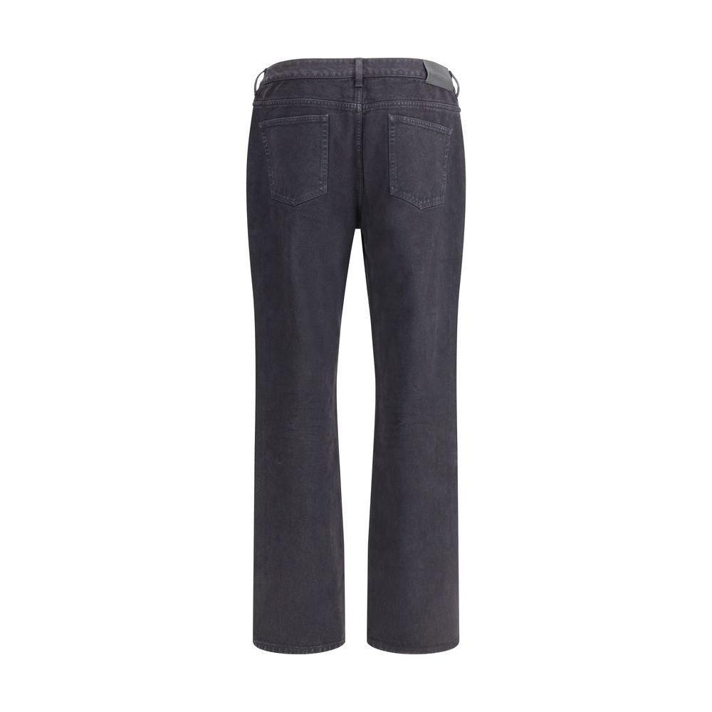 Saint Laurent Black Cotton Straight-Leg Jeans back view showcasing straight cut and traditional design, essential for any wardrobe.