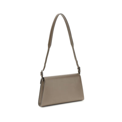 Savette Beige Calf Leather Bos Taurus Shoulder Bag