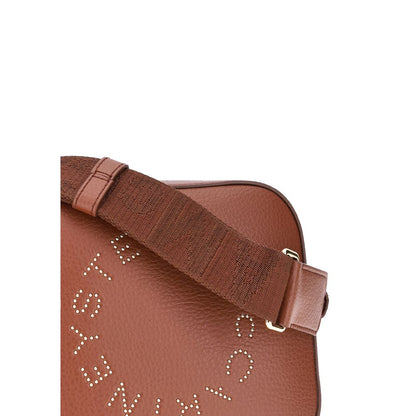 Stella McCartney Brown Other Fibres Shoulder Bag with monogram detail and adjustable comfort strap, AW25 collection.