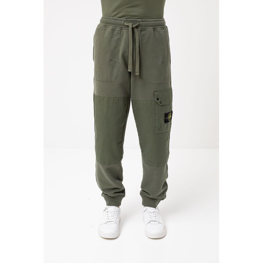 Stone Island Green Cotton Men's Tracksuit Pants