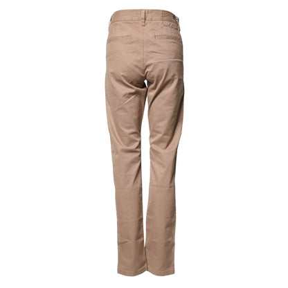 Sun68 Beige Cotton Mid Waist Straight Men Chino Trouser Pants