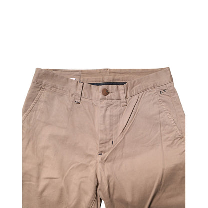 Sun68 Beige Cotton Mid Waist Straight Men Chino Trouser Pants