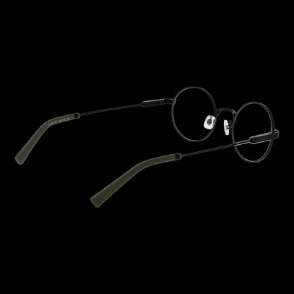 Alt Tag: TIMBERLAND MOD. TB1737 50001 men's glasses with round frames in green-black, side view