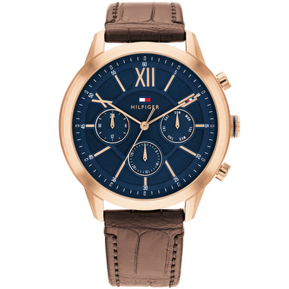 TOMMY HILFIGER Mod. 1710526 Gent's Quartz Analog Watch, 44mm, Mineral Dial, 5 ATM Water Resistant, Official Box Packaging