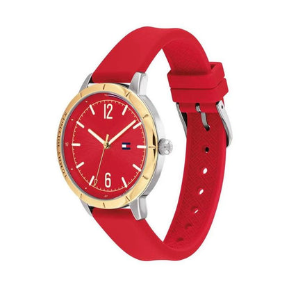 TOMMY HILFIGER Mod. 1782561 red lady's watch with quartz movement, analog display, 38mm case, and water resistance of 3 ATM.