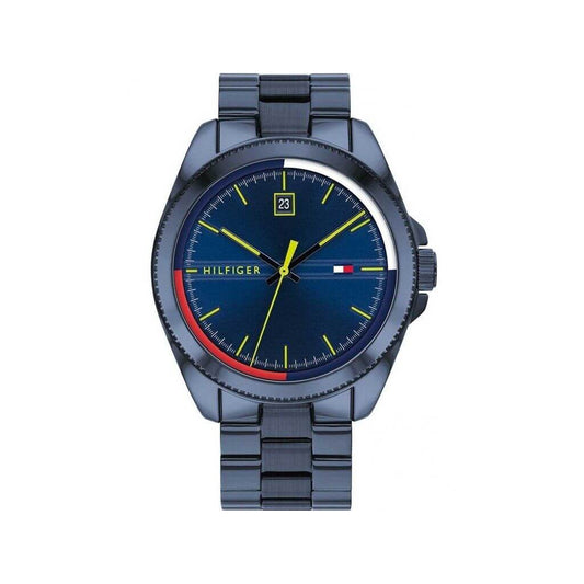 Tommy Hilfiger Mod. 1791689 gent's quartz analog watch with mineral dial, 44mm case, bracelet type, 5 ATM water resistance.