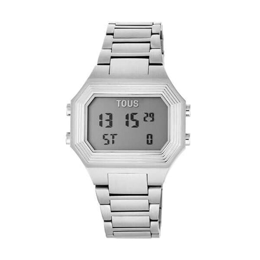 TOUS WATCHES Mod. 200351027 silver digital watch with stainless steel bracelet