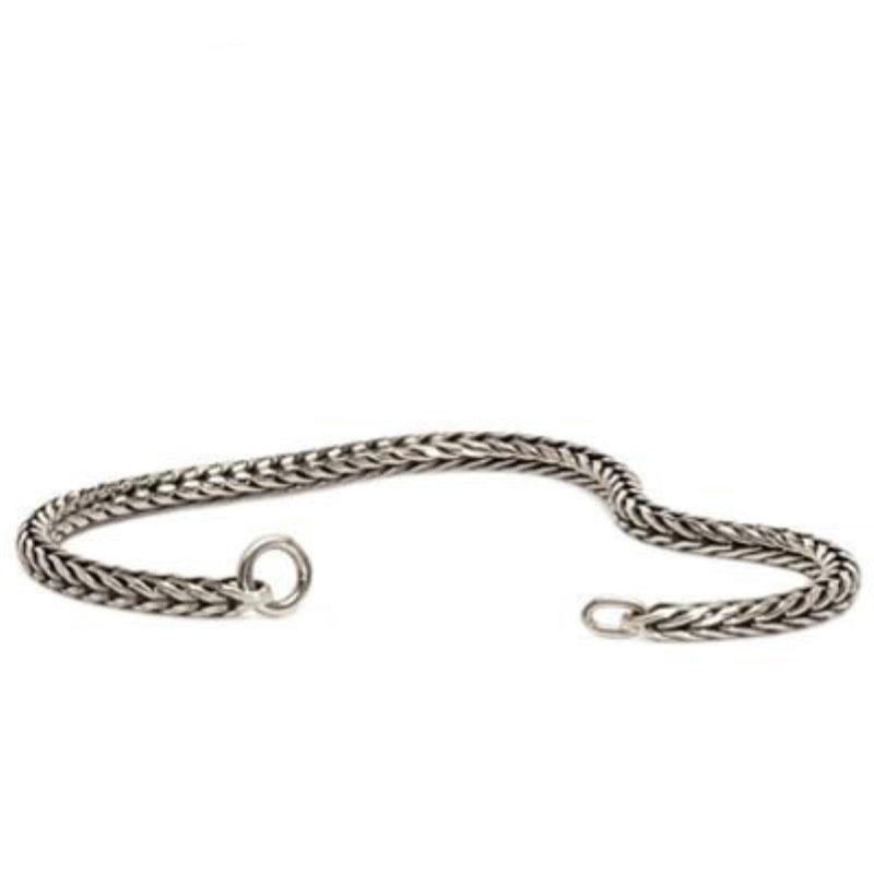Silver jewelry chain bracelet TROLLBEADS Mod. TAGBR-00014 showcasing intricate design and craftsmanship.