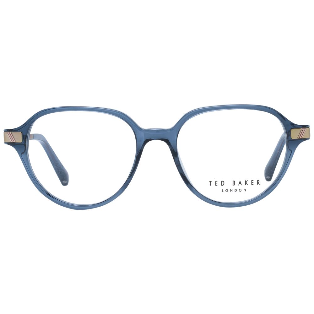 Ted Baker Gray Women Glasses Frame, full-rim round style, grey metal frame, demo plastic lenses, 48-16-135 size, with branded case.