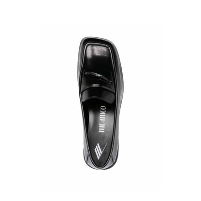 The Attico Black Calfskin Slip-On Loafers