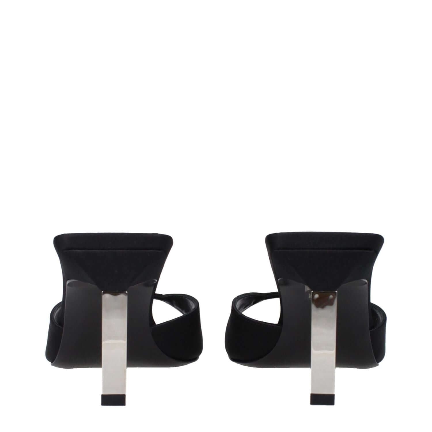 The Attico Black Satin Stiletto Heel Sandals