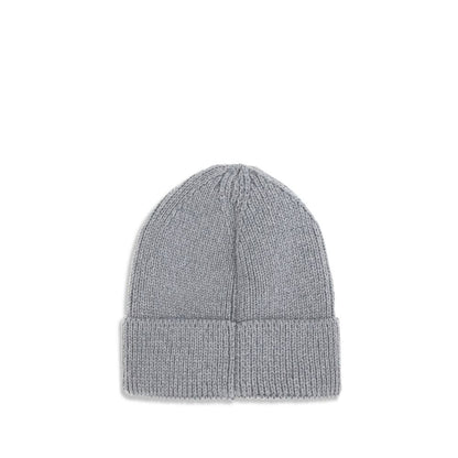 The North Face Gray Marabou Beanie ribbed fabric classic design with logo patch for AW25