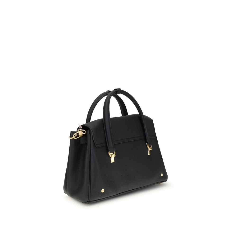 Thom Browne Black Calf Leather Bos Taurus Handbag