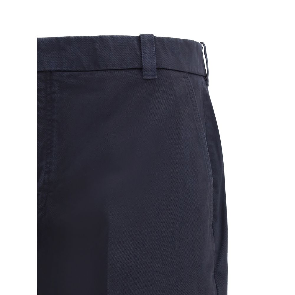 Thom Browne Blue Cotton Casual Pants