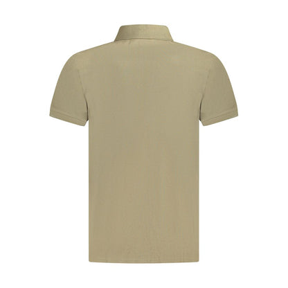 Back view of Timberland Brown Cotton Men Polo Shirt showcasing classic design and soft cotton fabric.