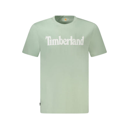 Timberland Green Cotton T-Shirt, regular fit, short sleeve with wordmark logo, 100% organic cotton, crew neck.