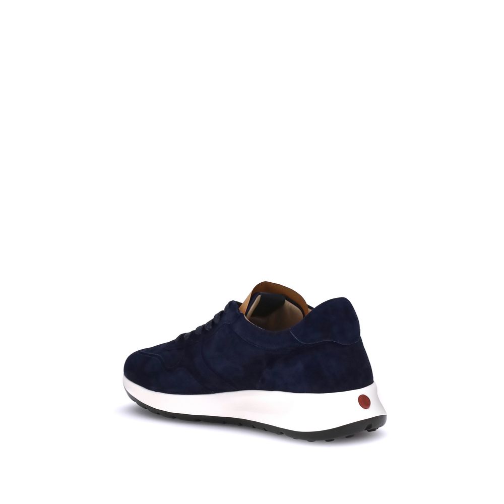 Alt Tag: Tod's Blue Calf Leather Bos Taurus Low Top Sneakers showcasing sleek design and rubber detail on extra-light sole