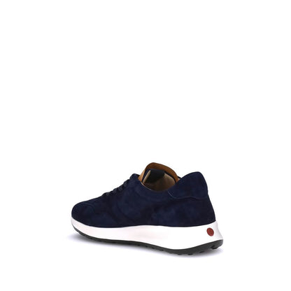 Alt Tag: Tod's Blue Calf Leather Bos Taurus Low Top Sneakers showcasing sleek design and rubber detail on extra-light sole