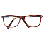 Tod's Brown Men Glasses Frame, full-rim plastic with rectangular style and demo lenses, includes branded case, size 56-17-145.