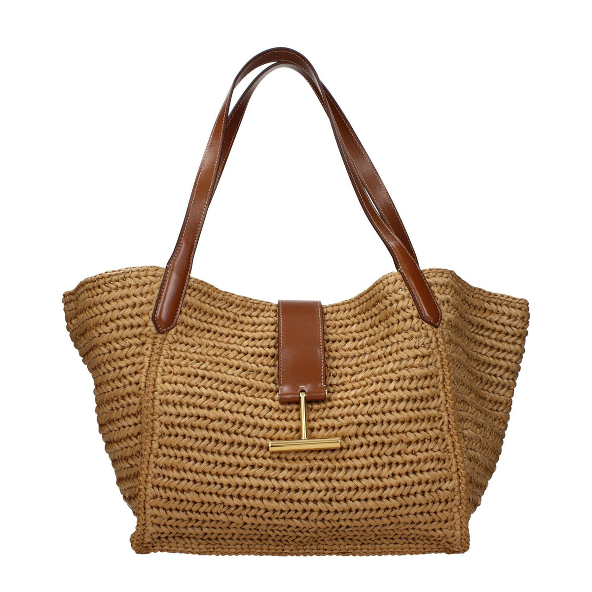 Tom Ford Beige Raffia Shoulder Bag