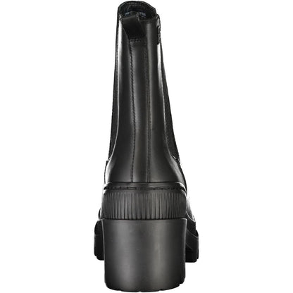 Tommy Hilfiger Black Polyester Ankle boot with side elastic and 6 cm heel, featuring brand logo.