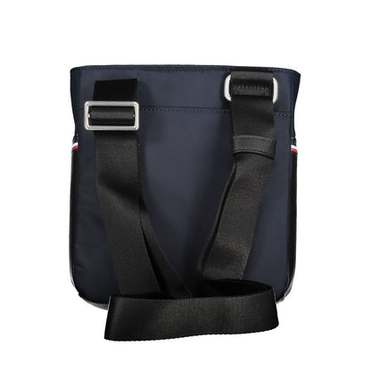 Tommy Hilfiger Blue Polyester Men Shoulder Bag with adjustable strap and eco-friendly materials, featuring Tommy logo accents.