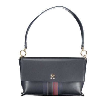 Tommy Hilfiger Blue Polyethylene Handbag with adjustable strap, internal pocket, contrasting details, and logo.