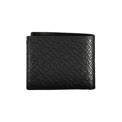 Tommy Hilfiger Elegant Leather Double Card Wallet with embossed pattern, perfect for modern style and practicality.