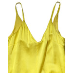 Tonello Yellow Silk Satin Slip Maxi Spaghetti Strap Maxi Dress