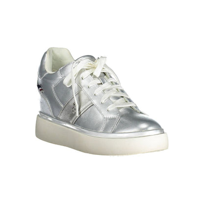 U.S. POLO ASSN. Gray Polyester Women Sneaker with stylish design and iconic logo, perfect for fashion-forward casual wear.