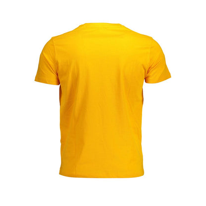 U.S. POLO ASSN. Orange Cotton Men T-Shirt with crew neck and short sleeves, showcasing the back view in vibrant orange color.