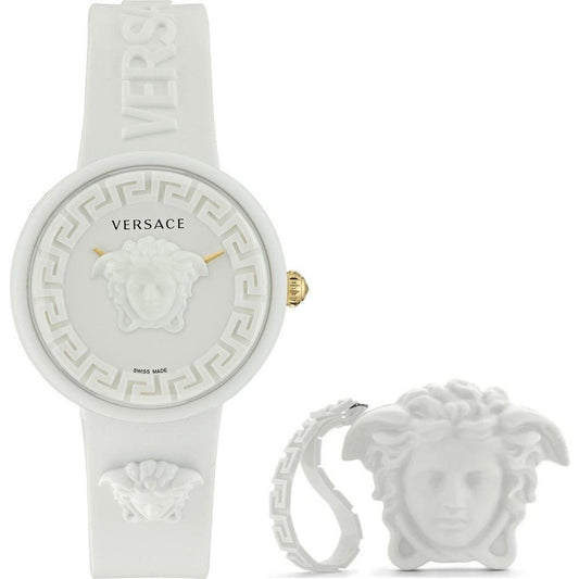 VERSACE Mod. MEDUSA POP + VERSACE WHITE SILICON PURSE Lady,LUXURY WATCHES,Wristwatch