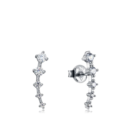 VICEROY JEWELS Mod. 13005E000-30 elegant ladies' silver earrings with crystal detailing, 925 silver, quartz movement, 5 ATM water resistance.