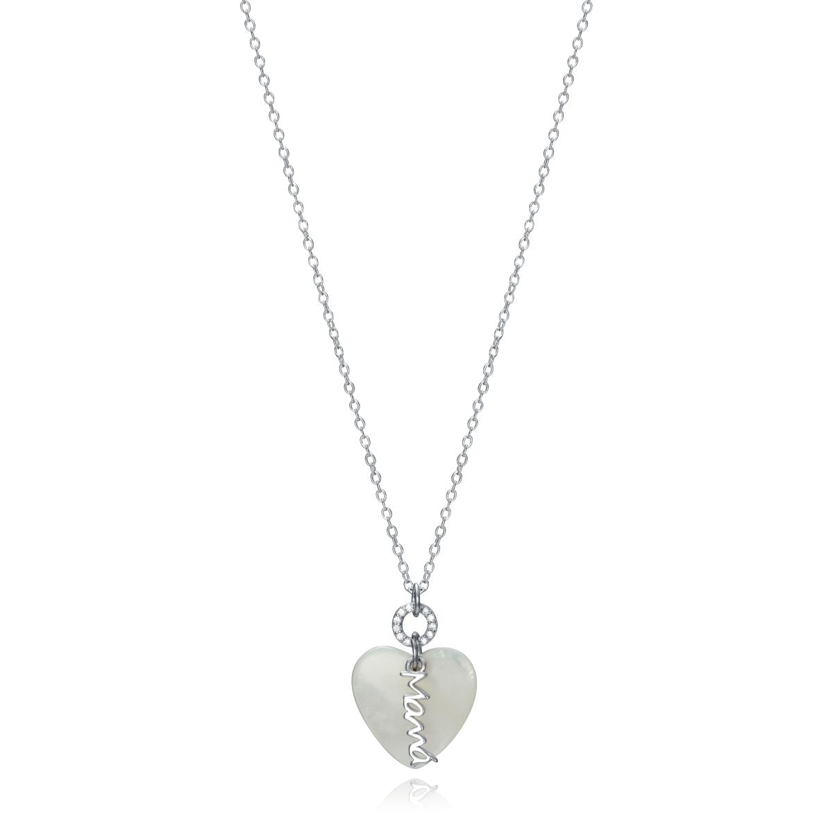 VICEROY JEWELS Mod. 13055C000-90 - Silver 925° Lady Necklace with Heart Pendant, Quartz Analog Movement, 42 mm, Water-Resistant 3 ATM