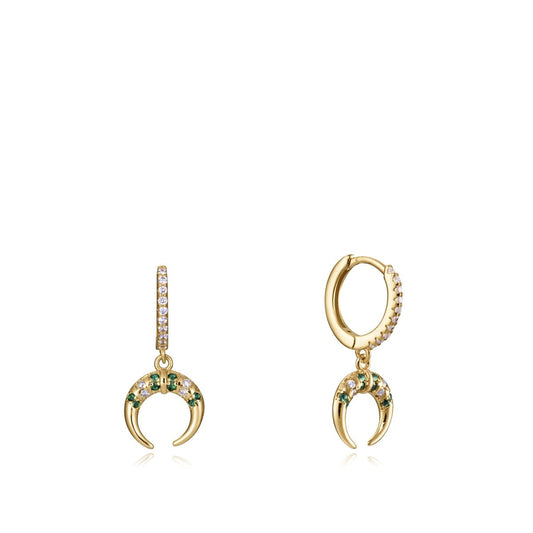 Gold crescent moon earrings with gemstones from VICEROY JEWELS Mod. 13107E100-39 for ladies, crafted in Silver 925°.