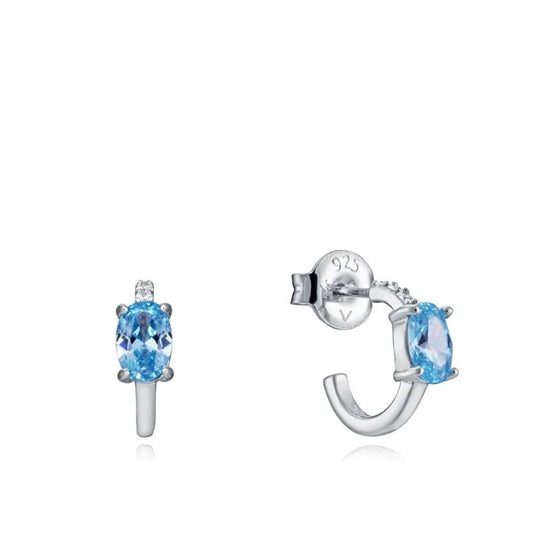 VICEROY JEWELS Mod. 13155E000-33 ladies' silver earrings with blue gemstones, quartz movement, 3 ATM water resistant, in official box.