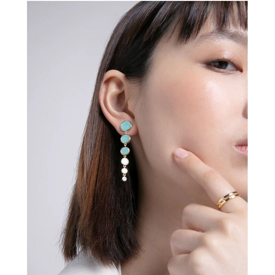 Woman wearing elegant earrings, showcasing VICEROY JEWELS Mod. 2300E100-43 for ladies, silver 925°, multifunction quartz analog design.