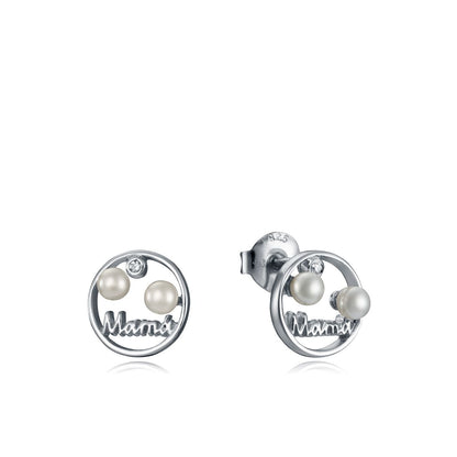 VICEROY JEWELS Mod. 4126E000-68 Lady Silver 925° Earrings with Quartz Movement and Pearl Detail in Official Box