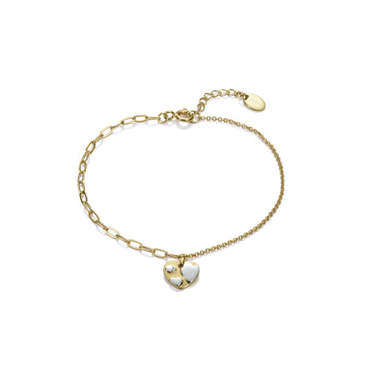 Gold bracelet with heart charm, similar style to VICEROY JEWELS Mod. 61063P100-36 for ladies, elegant design.
